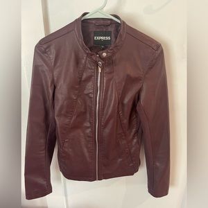 Express faux leather jacket Maroon/Burgundy